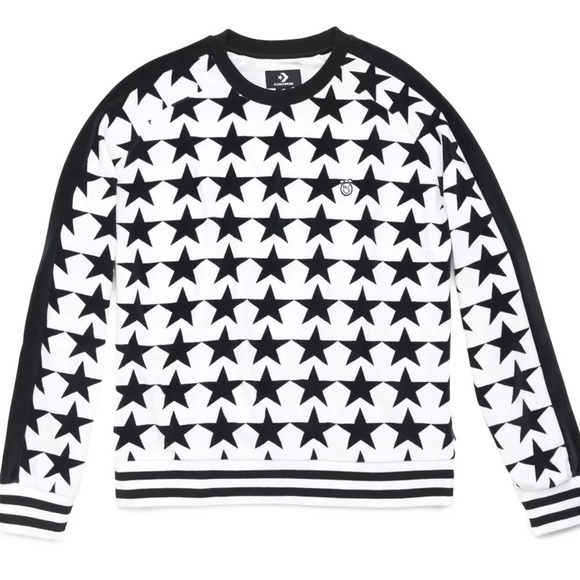 Converse Other - Converse x Miley Cyrus Black and White Stars Velour Sweatshirt